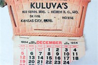 1954 Kuluva's North KC Store Calendar