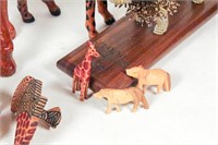 Wooden Animals & Beaded Lion