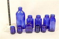 Cobalt Glass Medicine Bottles