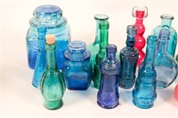 Lots of Tiny  Colored Glass Bottles