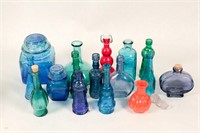 Lots of Tiny  Colored Glass Bottles