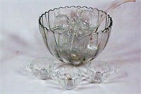 Glass Chip & Dip and Punch Bowl Set