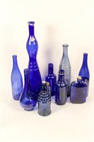 Large Group of Colored Bottles