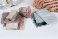 Basket of Marble Tiles and Rocks