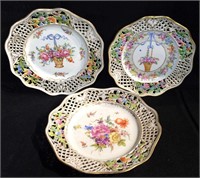 Group Of 3 Porcelain Plates, Dresden