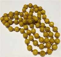 Yellow Jade Beaded Necklace