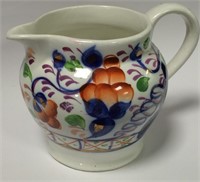 Gaudy Welch Polychrome Decorated Pitcher