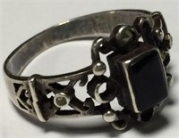 Sterling Silver & Black Onyx Ring