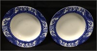 Pair Of Nankin Adderley Flow Blue Bowls