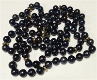 14k Gold, Diamond And Black Pearl Necklace