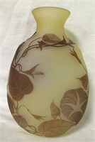 Cameo Glass Vase Signed Cristiro