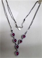 Sterling Silver Ruby (2.45ct) & Cubic Zirconia
