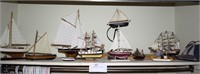 Contents of closet; collection of tall sailing