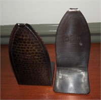 Pair 5" Roycroft hammered copper book ends