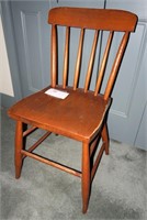 Plank seat side chair