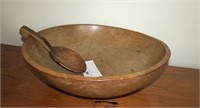 17" wooden bowl with paddle