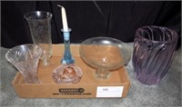 Lot, 10" leaded crystal vase, and assorted leaded