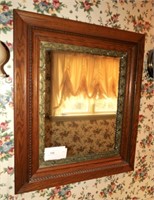 30" X 26" Oak Victorian mirror