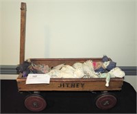 19.5" vintage oak doll wagon with