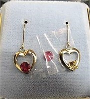 14k  Yellow Gold Ruby (0.75ct) Heart Shaped