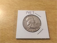 1957 SILVER FRANKLIN Half Dollar in Case