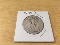 1934-D SILVER Walking Liberty Half Dollar in Case
