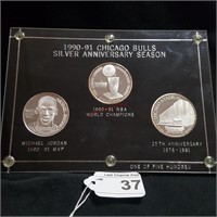 1990-1991 Chicago Bulls Silver Anniv Season Coins