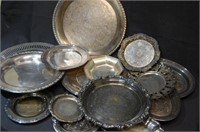 Group of Silverplated Plates & Bowls