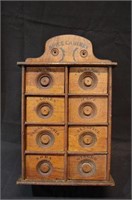 Antique Stenciled 8 Drawer Spice Cabinet