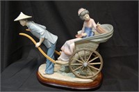 Lladro 1383 Rickshaw Ride Statue