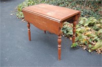 Early Antique Child's Drop Leaf Pine Table