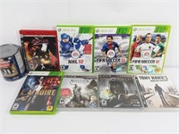 8 jeux videos dont Xbox 360 et PS3 video games