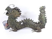 Sculpture chandelier de dragon chinois en métal