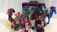 Box of Monster High Dolls w/ Bag & More V7C