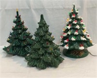 3 Vintage Ceramic Christmas Trees V 6 A