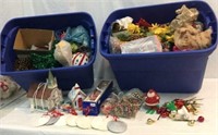 2 Totes Of Vintage Christmas Items V 6C