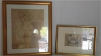 Vintage Charcoal Drawing By F. Boucher - R6B