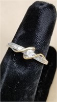 14kt Two Tone Ladies Diamond Ring Solitaire