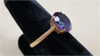 14kt Yellow Gold Ladies Alexandrite? Synthetic?