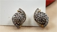 14kt Yellow Gold Diamond Cluster Post Earrings