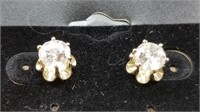 Diamond Post Earrings set in14kt YG (1.7ct total)