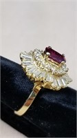 14kt Diamond & Ruby Cocktail Ring