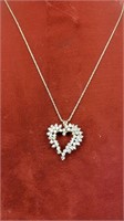 18" 14kt Heart Cluster Necklace 46 Diamonds