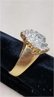 14kt Yellow Gold Diamond Cluster Ladies Ring