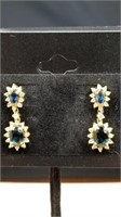 14kt Yellow Gold Diamond & Sapphire Post Earrings