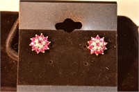 14kt Diamond & Ruby Post Earrings