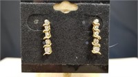 10kt Yellow Gold Graduating Diamond Post Earrings