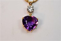 1.1-1.2ct Diamond & Amethyst Pendant