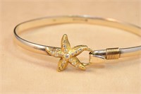 Sterling & 14kt Starfish Bracelet with Diamonds