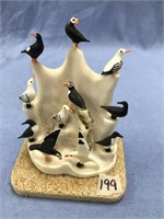 Ivory rookery on a bone base,  4.5" tall, with ass